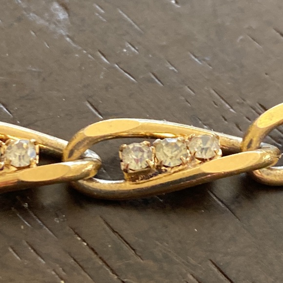 Clear Rhinestone Gold Tone Bracelet - Picture 2 of 3